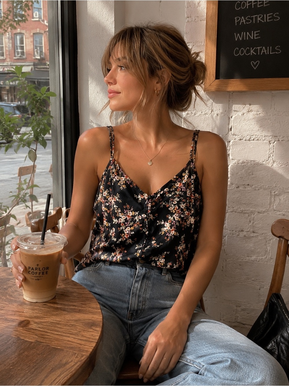 Old Navy Floral Button Front Cami Tank Top Size Small